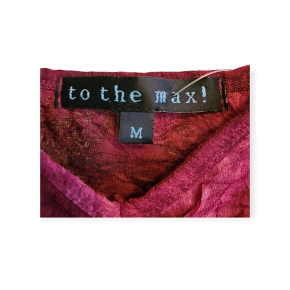 Vintage Y2K 90s Deadstock Rave Burgundy crinkle tank top size M - Picture 4 of 9